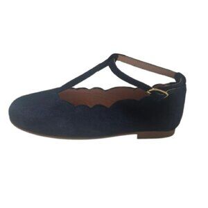 ❤️🆕 TIZZAS Soft suede leather Mary Janes Navy Kids Shoes SIZE 27 / US 10
